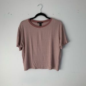 **SOLD** Forever 21 | mauve pink striped crop top
